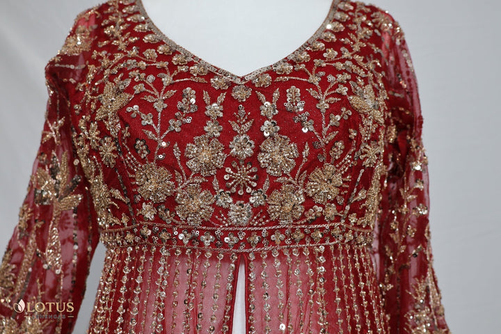 Bridal Red Heavy Lehenga - Lotus Lehengas