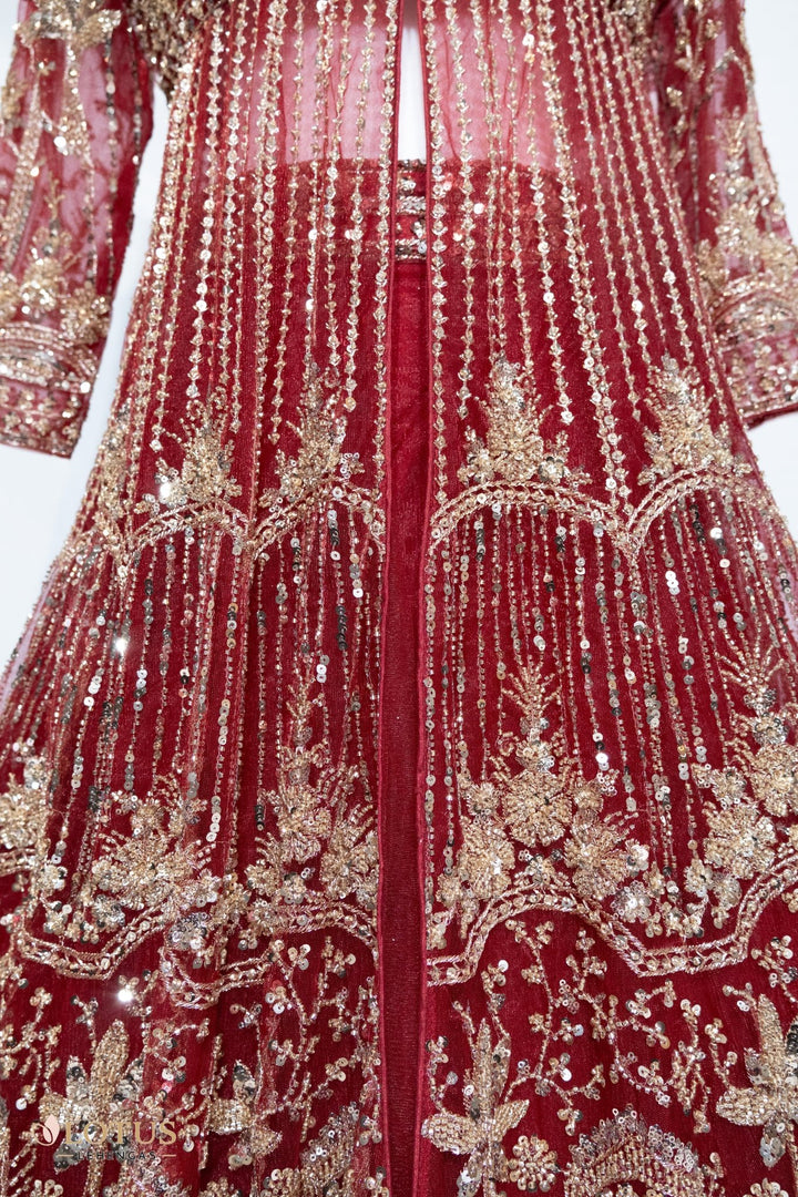 Bridal Red Heavy Lehenga - Lotus Lehengas