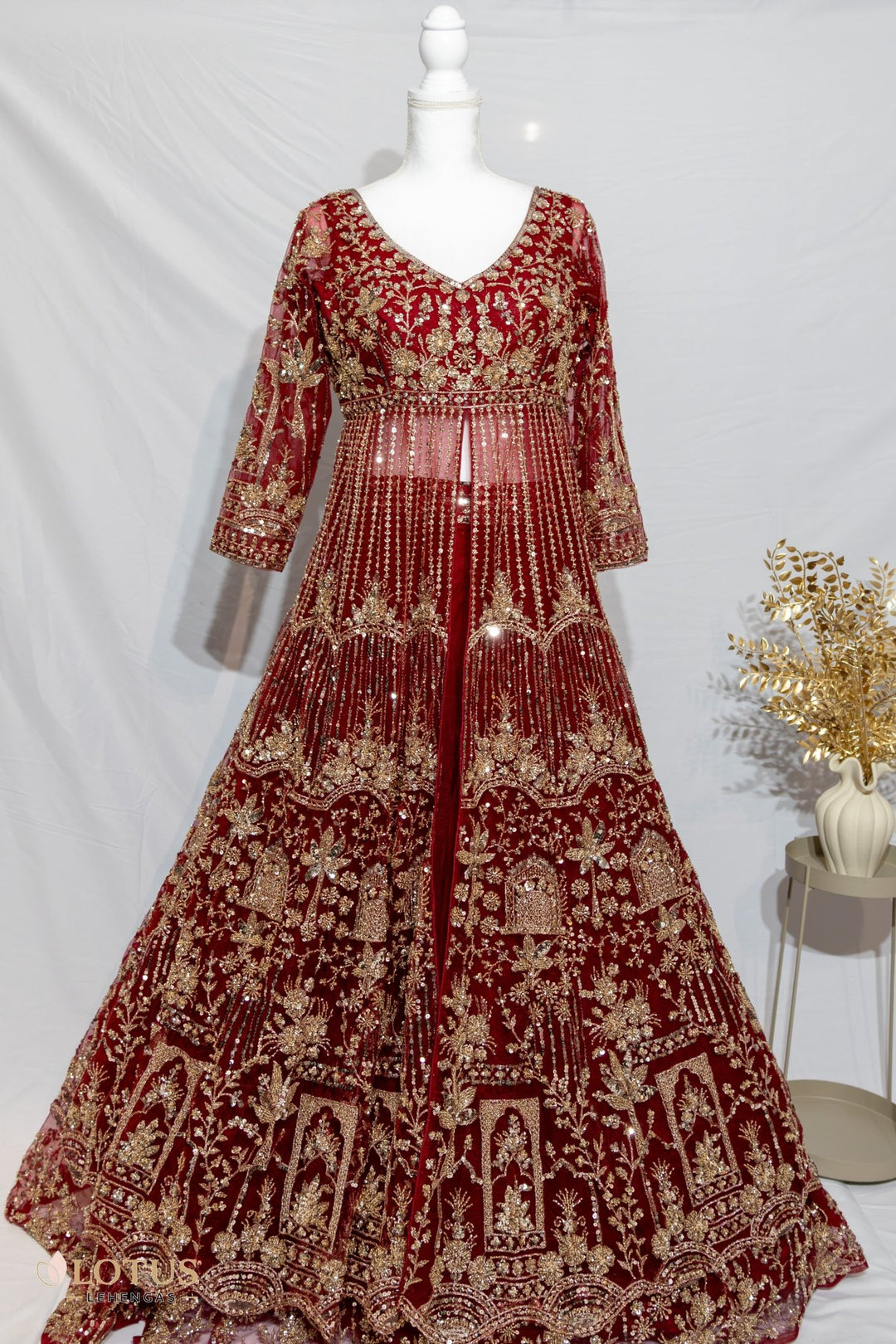 Bridal Red Heavy Lehenga - Lotus Lehengas