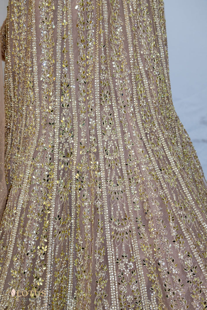Champagne Gold Luxe Lehenga - Lotus Lehengas