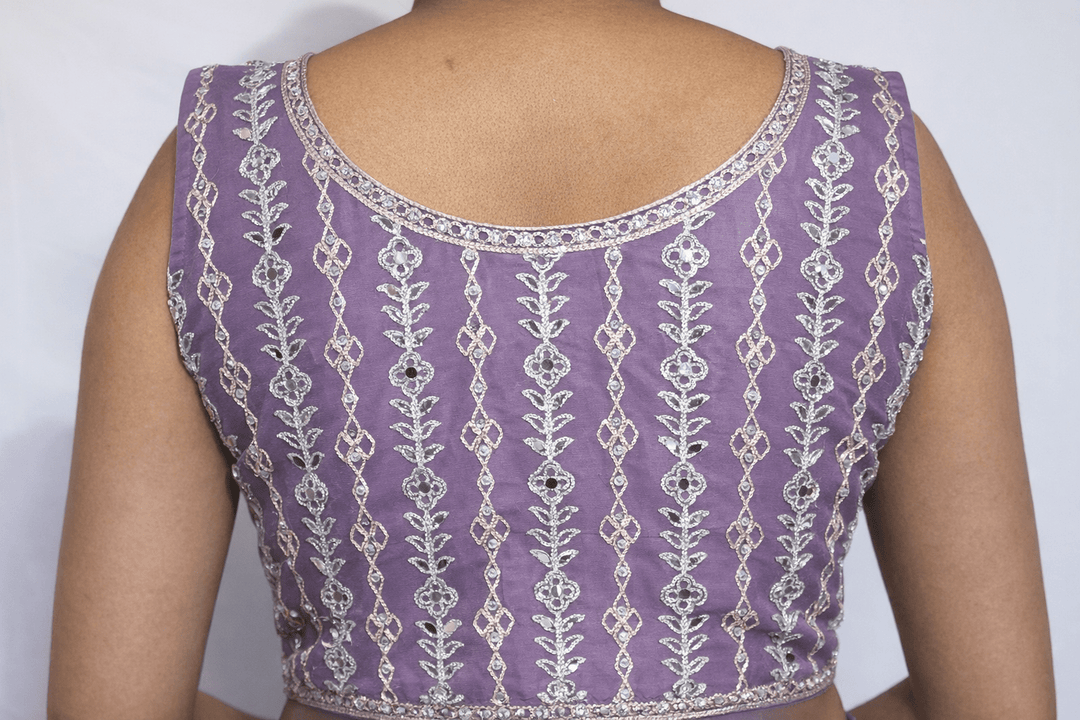 Lilac Silver Embroidered Lehenga - Lotus Lehengas