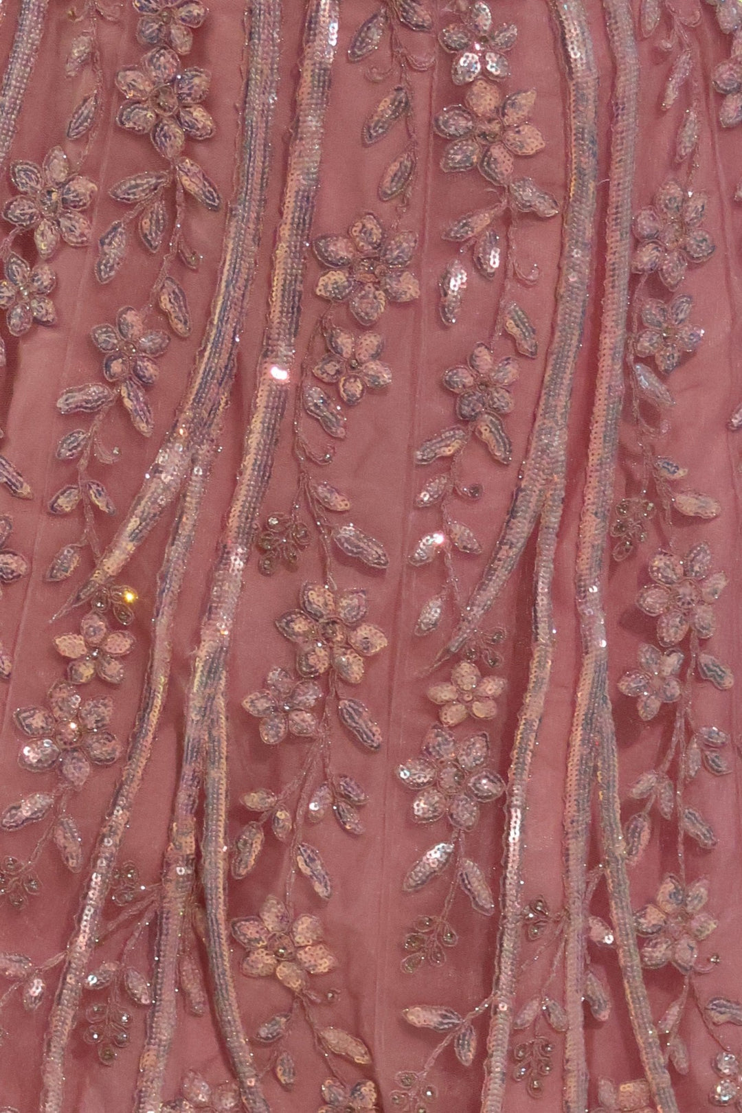 Pink Flower Embroidered Lehenga - Lotus Lehengas
