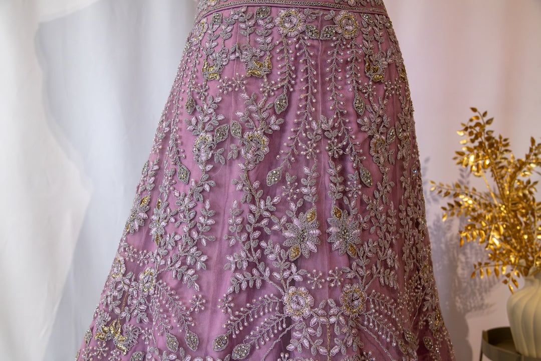 Rose Mauve Embroidered Lehenga - Lotus Lehengas