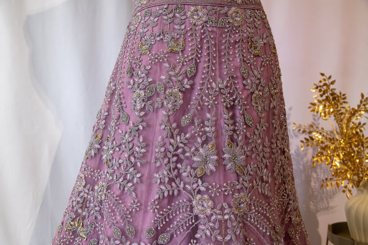 Rose Mauve Embroidered Lehenga - Lotus Lehengas