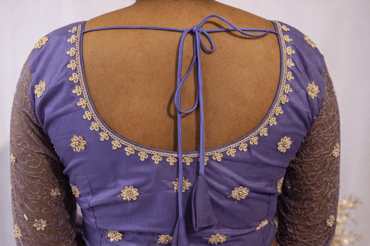 Royal Purple Peacock Embroidered Lehenga - Lotus Lehengas